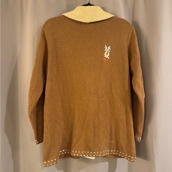 Storybook Knits Brown and Cream Embroidered Jacket - Picture 2 of 5